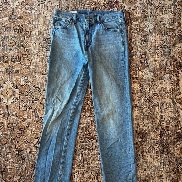 Gap 90’s Straight High Rise Blue Denim Jeans Size 12 Tall - Picture 5 of 6